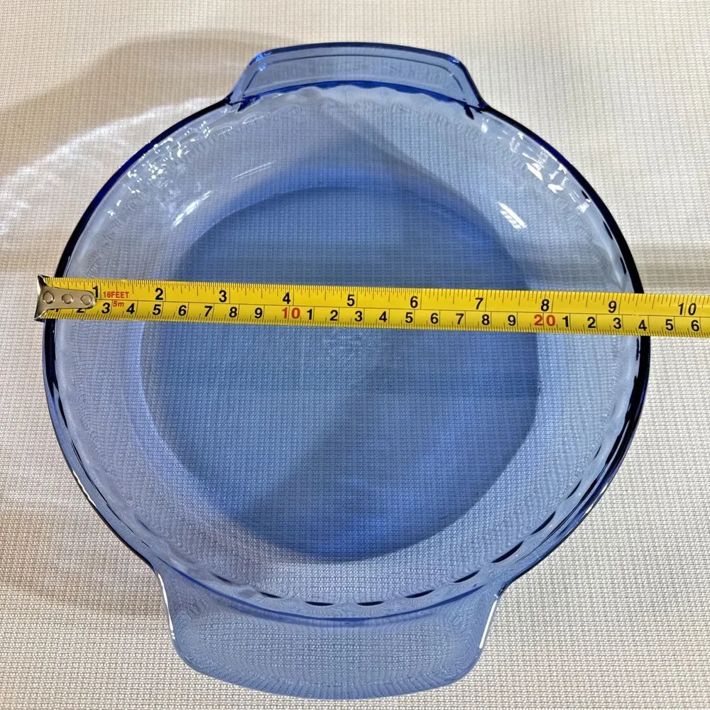 Vintage Anchor Hocking Cobalt Blue Ovenware 9” Pie Plate Fluted Glass Rim